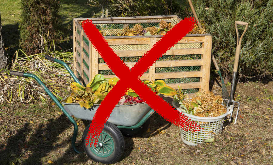 Compostable bags must not be added in domestic composter