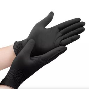 Black nitril gloves for cooking and catering cooking demos